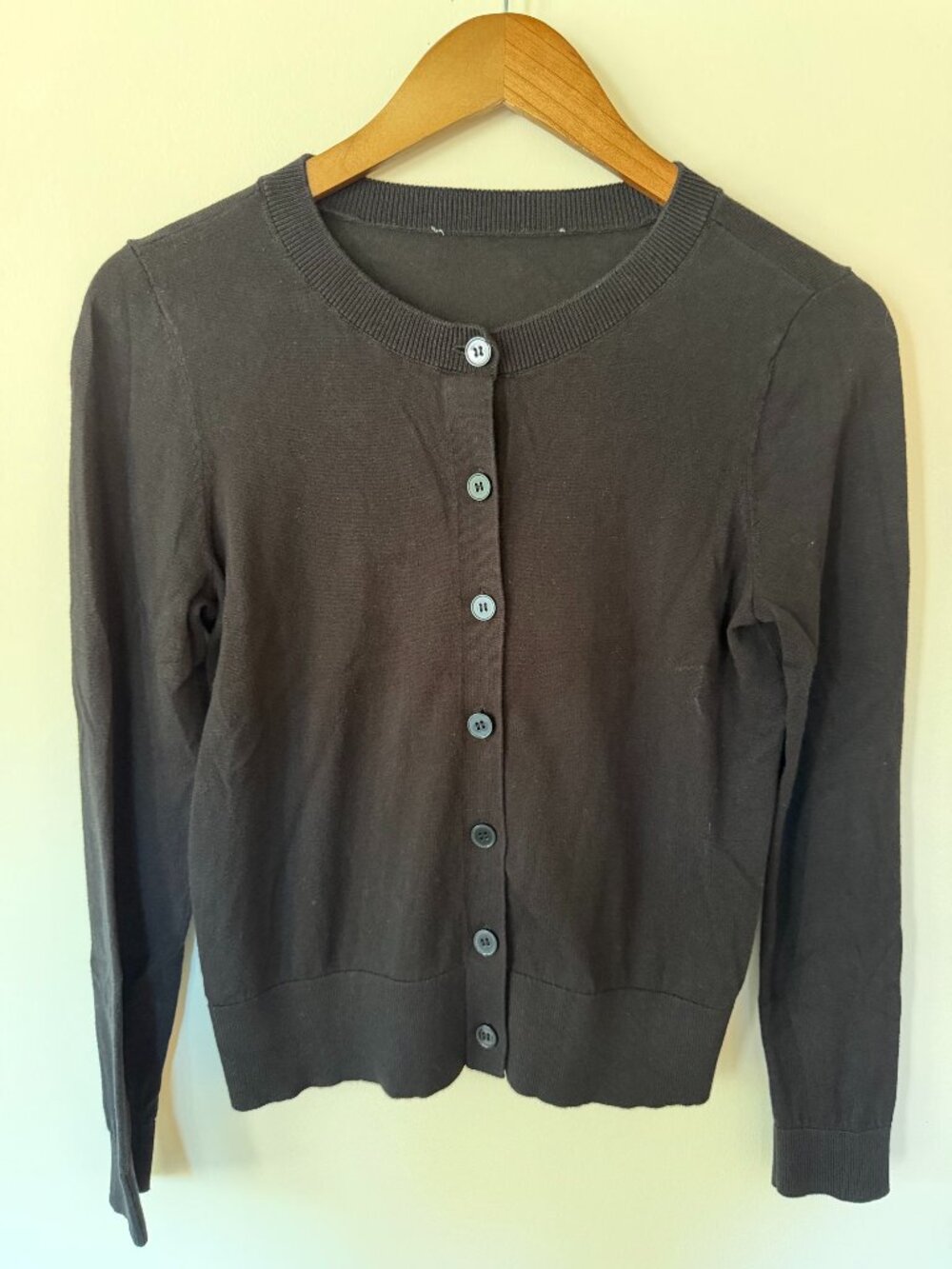 Black Classic Fine Knit Cardigan, Women's Size Small